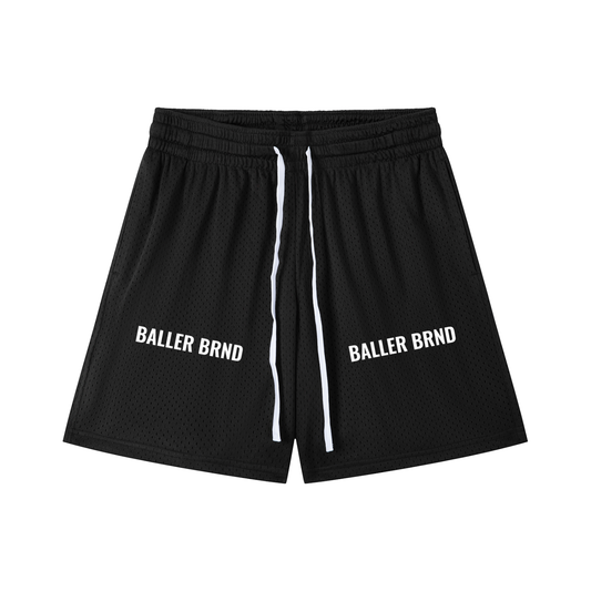 Baller Brnd Mesh Drawstring Shorts